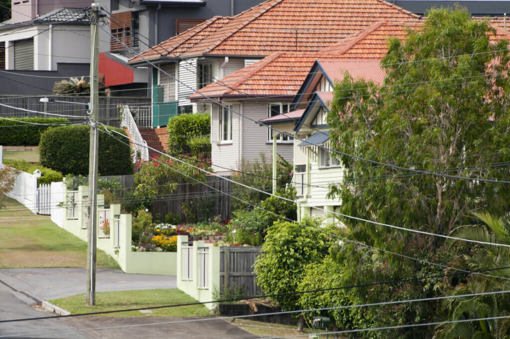 View of town homes in Brisbane